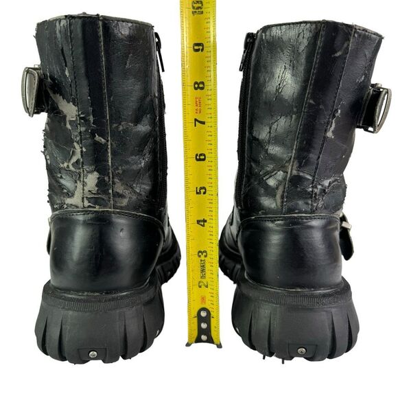 Tuk Anarchic Vintage Y2K Skull Chunky Platform Combat Boots Cybergoth Goth Sz 10 - Picture 9 of 12
